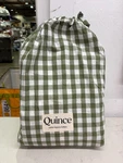 Quince Queen Size Organic Crisp Percale Gingham Sheet Set Olive. Fixed Price $69.88.