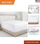 Durable Cal King Fitted Sheet - 400 Tc White Sateen Cotton, Safe And Comfortable. Fixed Price $61.77.