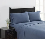 Flannel Blue 4-PIECE King Set, Solid, 100% Cotton, For. Fixed Price $116.99.