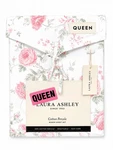 Laura Ashley Queen Sheet Set 100% Cotton Percale White/pink/green Floral. Fixed Price $92.99.