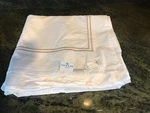 Sferra Grande Hotel Full/ Queen Flat Sheet White/taupe New. Fixed Price $119.99.