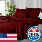 Royal Hotel Bedding Split-king Adjustable Sheets 5PC Solid Burgundy. Fixed Price $209.18.