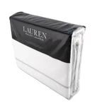 Lauren Ralph Spencer Gray Border /white Full/queen Cotton Duvet Cover Set. Fixed Price $129.99.