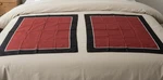 Frette Italia 100% Cotton Pillow Case Set Of Red Black And White Edges 40 X25". Fixed Price $39.00.
