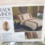 Vtg Sears Full Size 2PC Sheet Set Trade Winds Flat & Fitted Perma-prest Nos. Fixed Price $12.74.