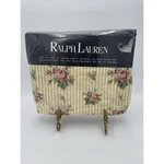 New Vtg Ralph Lauren Sophie Brooke Yellow Floral Stripe Twin Fitted Sheet Nos. Fixed Price $49.00.