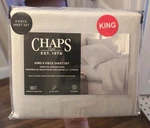 Chaps By Ralph Lauren 6PC Light Grey King Set (sheets & 4 Pillowcases) New. Fixed Price $46.99.