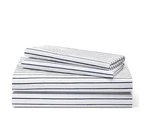 Lauren Ralph Spencer Stripe Sateen Cotton King Sheet 4 Pieces Set Navy. Fixed Price $130.00.