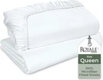 Royale Linens 2 Pack Fitted - Elastic Sheets Queen, White. Fixed Price $24.99.