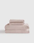 Nwot Quince Organic Bamboo Sheet Set Queen Soft Blush Pink 4 Piece. Fixed Price $98.00.