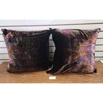 Ralph Lauren Set Of Velvet Paisley Throws Pillow Burgundy Purple Gold 20X20. Fixed Price $300.00.