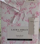 New Laura Ashley King Sheet Set Trailing Bows Pink 4PC Cottage Farmhouse Chic. Fixed Price $69.99.