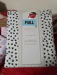New Papyrus Full Sheet Set 100% Cotton Percale White Black Heart. Fixed Price $49.50.