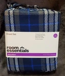 Room Essentials Twin Xl Microfiber Sheet Set Blue/white Checkered Striped. Fixed Price $14.00.