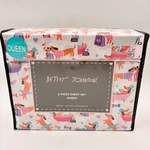 Betsey Johnson Diva Dogs Queen Sheet Set 6 Piece White Pink Dachshund Print New. Fixed Price $55.00.