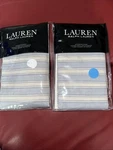 Ralph Lauren "graydon" Bold Stripe Dune Chambray 2PC Standard Shams Bnip $240. Fixed Price $125.28.