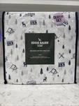 Camp Out Blue Eddie Bauer Queen Brushed Cotton 4PC Set Deer Tent. Fixed Price $99.99.