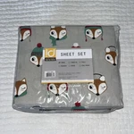 Intelligent Design Cute Fox 100% Cotton Flannel Twin Sheet Set Gray Winter. Fixed Price $24.99.