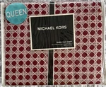 Michael Kors Red Five Star Collection 100% Cotton Queen Flat Top Sheet Nip. Fixed Price $64.80.