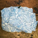 Vintage Lauren Ralph Light Blue White Paisley Twin Sheet Set Flat Fitted Cotton. Fixed Price $35.99.