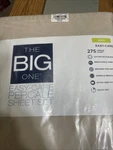 The Big One Easy Care 275 Thread Count Cotton Blend King Sheet Set Travertine. Fixed Price $35.00.