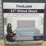 Dealuxe 21" Extra Deep Pocket Fitted Twin Xl Sheet Light Blue New Package. Fixed Price $8.00.
