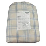 L.l. Bean Ultrasoft Comfort Flannel King Size Sheet Set Bay Blue And Beige Plaid. Fixed Price $99.99.