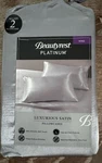 (2 Pack) Beautyrest King Luxurious Satin Silk Pillowcase Soft Bedding. Fixed Price $13.99.
