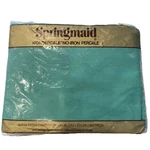 Vtg Springmaid Teal Turq Wondercale Iron Percale Fitted Sheet Nos 60X80 Queen. Fixed Price $29.99.