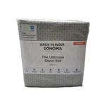 Sonoma Goods 400 Thread Count Piece Queen Sheet Set Gray Diamond - 100% Cotton. Fixed Price $49.99.