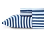 Marimekko Ajo 4PC King Sheet Set Blue/white Stripe 100% Cotton Percale Bnip. Fixed Price $139.24.