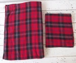 The Company Store Cotton Flannel Twin Flat Sheet+std Sham Red/black/blue Plaid. Fixed Price $24.00.