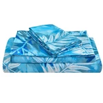 Jsd Blue Tropical Leaves Print Sheet Set King, 4 Piece Soft Botanical. Fixed Price $38.62.