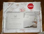 Farmhouse 4PC Sheet Set King White Pink Floral Rachel Ashwell New (HH1). Fixed Price $54.94.