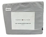 Tommy Hilfiger Light Gray Lt Grey 100% Cotton Percale Twin Xl Sheet Set Dorm New. Fixed Price $34.00.