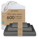 Hotel Quality Luxury 600 Thread Count 100% Cotton Twin Size Sheets, 3 Pc Sate.... Fixed Price $82.03.