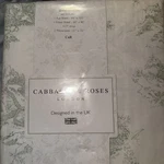 Cabbages & Roses Country Toile Sage Green Queen Size Sheet Set Cotton Percale. Fixed Price $79.99.