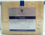 Wamsutta 500 Thread Pima Cott Twin Sheet Set Taupe Stripe, New. Fixed Price $104.99.