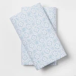 Two Simply Shabby Chic Tonal Blue King 40" X 20" Pillowcases New Set White. Fixed Price $69.99.