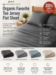 Pact 100% Organic Cotton Favorite Tee Jersey Flat Sheet Cozy Soft Breathable. Fixed Price $39.99.