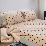 3PCS Fleece Sheets Set,black Love Size Bed Set,super Soft Queen Heart. Fixed Price $49.83.