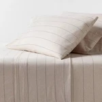 King Cotton Jersey Sheet Set Oatmeal Heather Striped - Threshold:. Fixed Price $26.99.