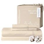 Mayil Manor 100% Natural Cotton Bed Sheets 500 Tc King, Cream Beige. Fixed Price $81.99.