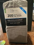 Mainstays Flat Sheet Queen Gray 200 Thread Count Cotton Rich MS87-535-331-194. Fixed Price $5.00.