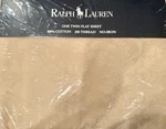 Ralph Lauren Avery Cafe Beige Paisley Damask 2 Tone Twin Flat Sheet 100% Cotton. Fixed Price $33.00.