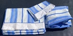 3PC Laura Ashley Twin Flat, Fitted Sheets, Pillowcase Cotton Revman Blue Stripes. Fixed Price $35.00.