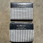 Nwt Ralph Lauren Twin Flat&fitted Sheets Blue Stripe. Fixed Price $98.00.