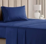 Casual Campus Living Twin Xl Sheet Set Dark Blue Benzoyl Peroxide Resistant Dorm. Fixed Price $23.00.
