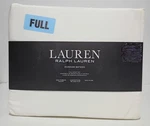 Ralph Lauren Full Size 100% Cotton White Dunham Sateen Sheet Set. Fixed Price $69.95.