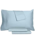 Aq Textiles Sheet Set King Blue Percale 220-THREAD Count W/ Pillowcase 4PC BED20. Fixed Price $140.00.